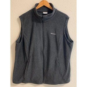 Columbia Fleece Sweater Vest Full Zip Zippered‎ Pockets Outdoor Gray Men's XL